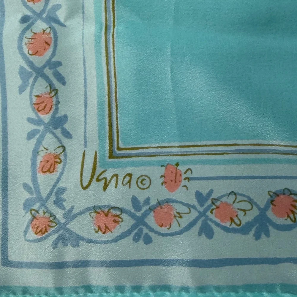 Vera Neumann Vintage Floral Scarf‎ Blue Retro Cottagecore Mid Century Japan